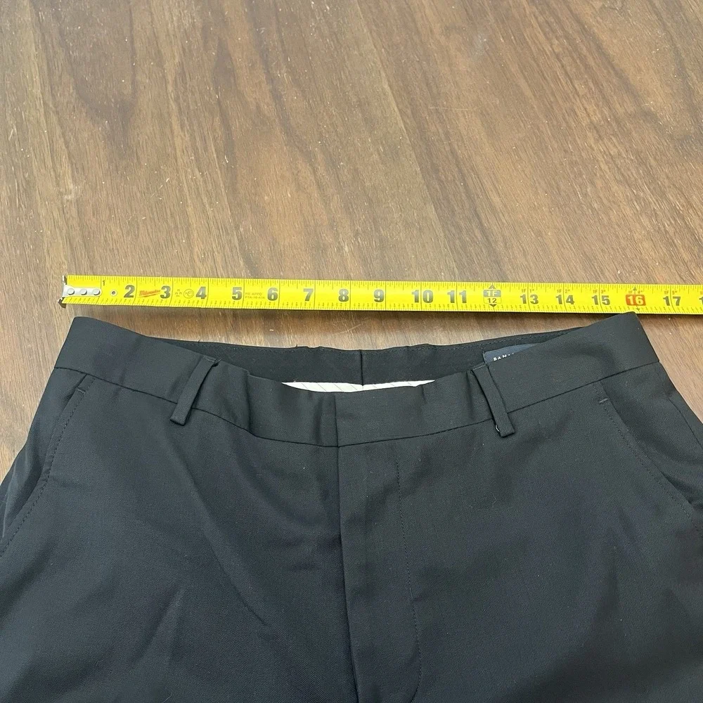 Banana Republic Men's Dress Pants Black 100% Wool Shell Size 33x32 Flat Front